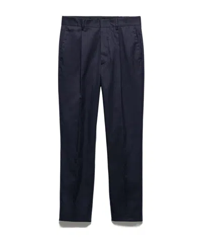Prada Cotton Trousers In Navy Blue