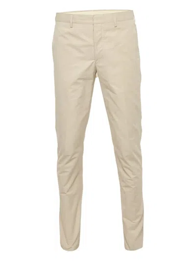Pre-owned Prada Cotton Trousers In Neutral
