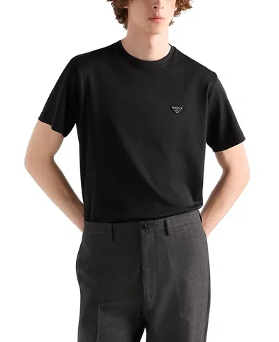 Prada Cotton T-shirt In Black