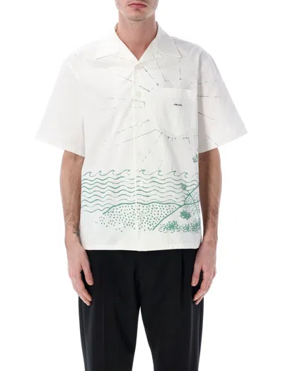 Prada Cotton T-shirt For Men - Ss26 Collection In White