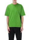 Prada Green Solid Crew Neck T-shirt In Green