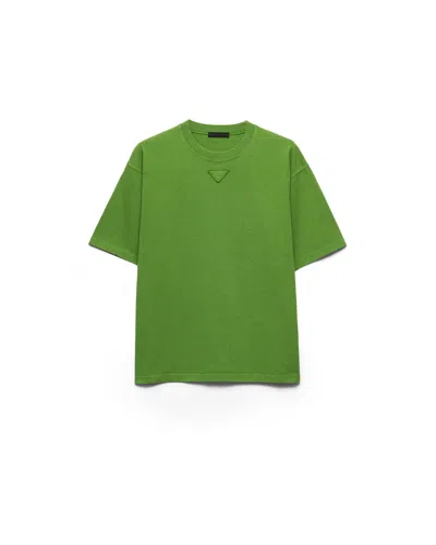 Prada Cotton T-shirt In Green