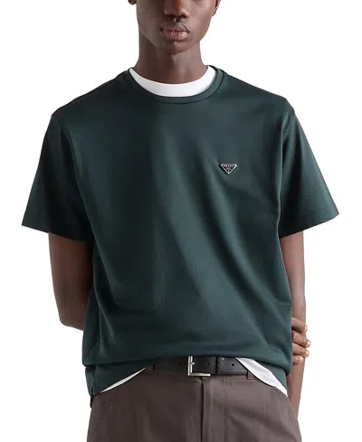 Prada Cotton T-shirt In Green