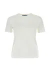 Prada White Solid Crew Neck T-shirt In White