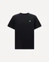Prada Cotton T-shirt With Triangle Logo In Black