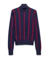 Prada Rollkragenpullover Aus Baumwolle In Blue