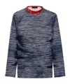 Prada Cotton Turtleneck Sweater In Blue/white