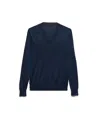 Prada Pullover Aus Baumwolle Mit V-ausschnitt In Blue
