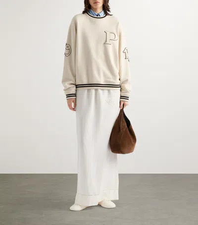 PRADA COTTON VARSITY SWEATSHIRT