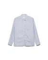 Prada Technical Fabric Shirt With Striped Pattern In Gray