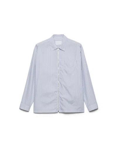 Prada Hemd Aus Baumwolle Mit Reissverschluss In Gray