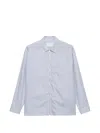 Prada Technical Fabric Shirt With Striped Pattern In Blue