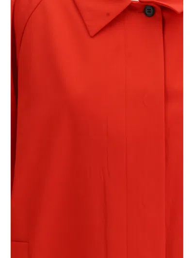 Prada Cotton-blend Gabardine Coat In Red