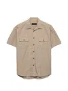 Prada Cotton-blend Shirt In Brown