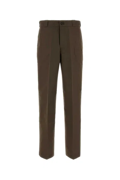 Prada Canvas Tailored Pants Belt Loops Back Pockets In Multi