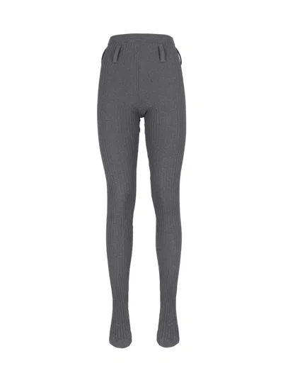 Prada Cotton-polyamide Trousers For Women In Gray