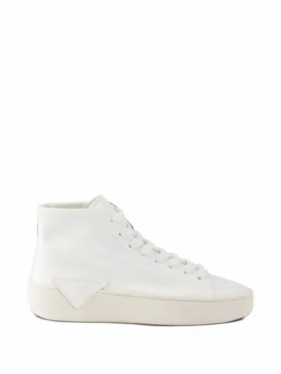 Prada Court Leather High-top Sneakers In White