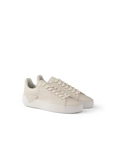 Prada Court Leather Sneakers In Neutral
