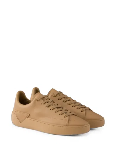 Prada Court Leather Sneakers In Neutral