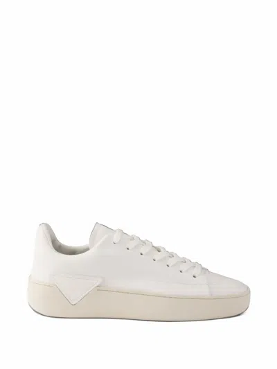 Prada Court Leather Sneakers In White