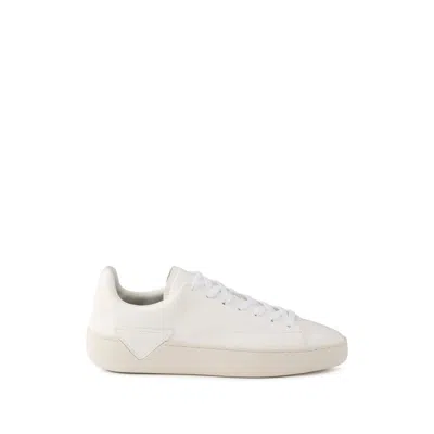 Prada Court Leather Sneakers In White