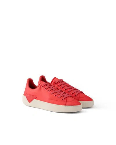 Prada Court Re-nylon Sneakers In Red