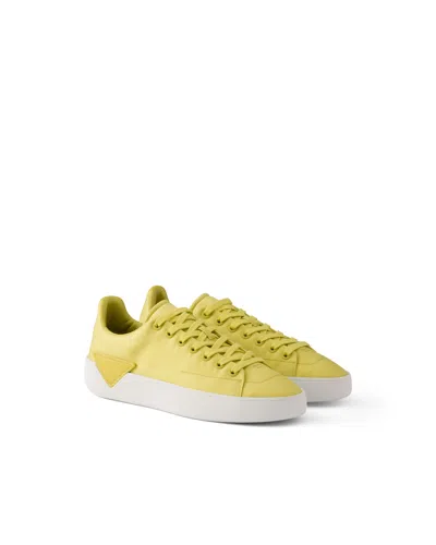 Prada Court Re-nylon Sneakers In Yellow