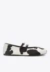 Prada Cow Print Ballet Flats In Multi