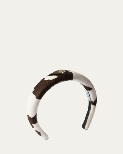 Prada Cow-print Calf Hair Headband