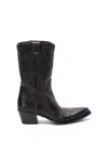 Prada Grained Leather Ankle Boots In Black