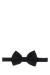Prada Silk Bow Tie Adjustable Strap Lightweight In Black