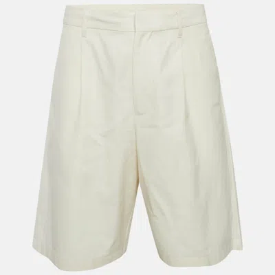 Pre-owned Prada Cream Cotton Bermuda Shorts L