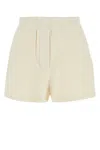 Prada Cotton Shorts With Back And Front Seam In Naturale