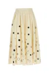 Prada Gonna In Cotone Crema Donna