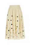 Prada Gonna In Cotone Crema Donna In Naturale