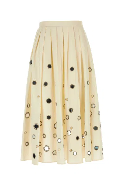 PRADA CREAM COTTON SKIRT