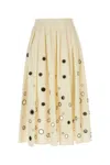 Prada Gonna In Cotone Crema Donna In Off White