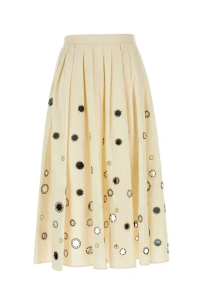 PRADA CREAM COTTON SKIRT