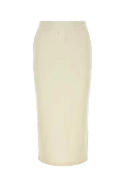 Prada Cream Cotton Skirt In White