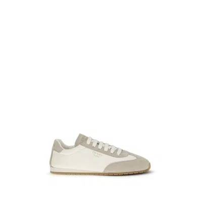 PRADA CREAM LAMB OVIS ARIES ARIES LOW TOP SNEAKERS