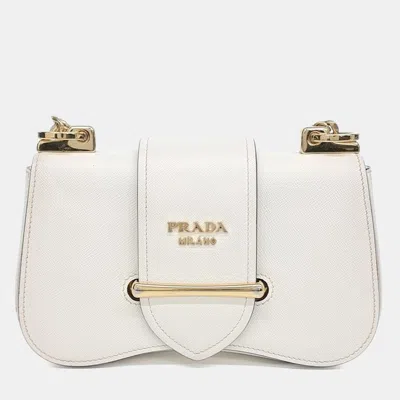Pre-owned Prada Cream Leather Sidonie Crossbody Bag (1bd219) In White
