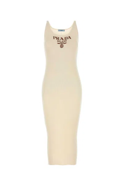 PRADA CREAM SILK DRESS