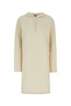 Prada Abito Felpa In Cotone Stretch Crema Donna
