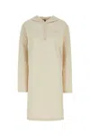 Prada Abito Felpa In Cotone Stretch Crema Donna In Yellow