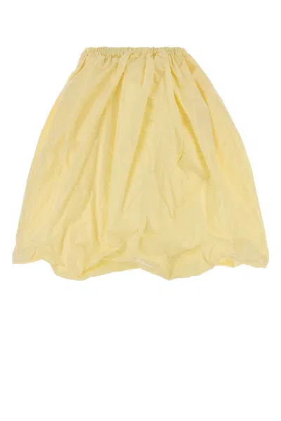 Prada Technical Taffeta Skirt In Yellow