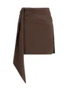Prada Silk Crepe De Chine Mini Wrap Skirt