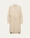 Prada Gradient-effect Silk Midi Dress In Albino