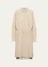 Prada Gradient-effect Silk Midi Dress In F0627 Albino
