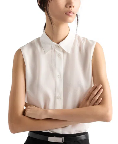 Prada Crepe De Chine Shirt In Neutral