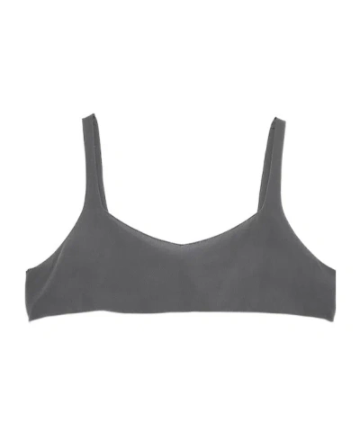 Prada Crepe De Chine Top In Gray